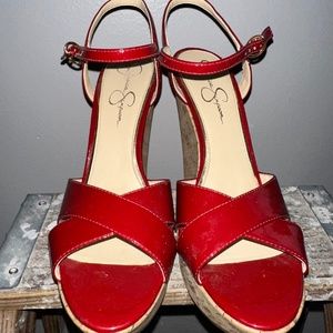 Pre-Owned Jessica Simpson Criss Cross Platform Wegde Sandal